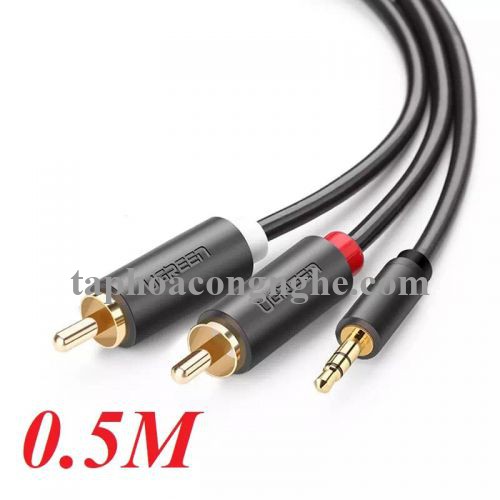 Ugreen 40423 0.5M màu Đen Cáp âm thanh 2 đầu Bông sen sang 3.5mm dương AV116 30040423